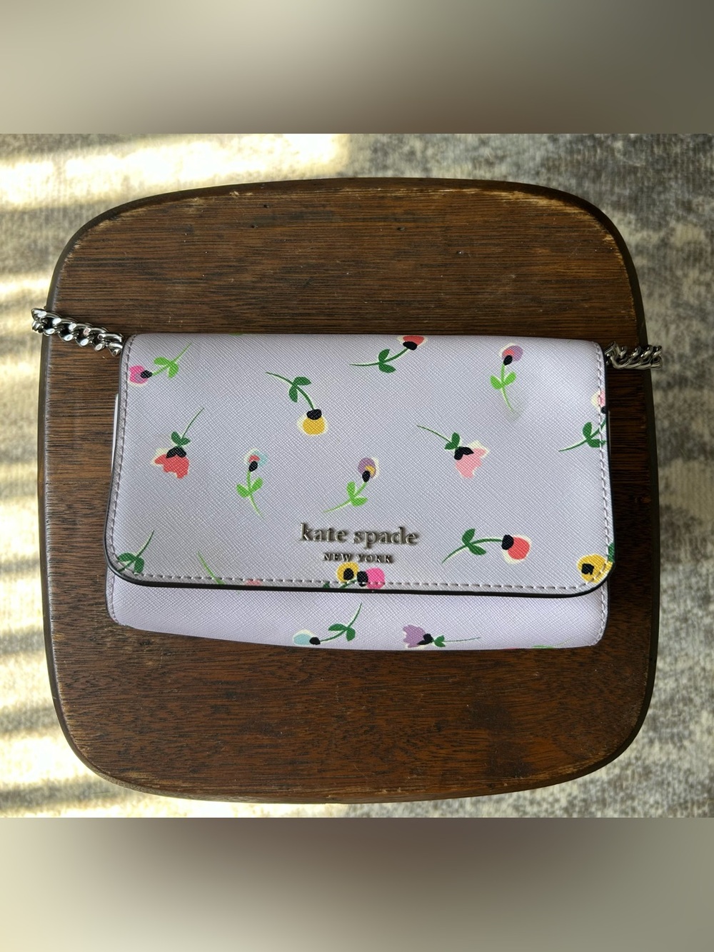 kate spade Lilac Floral Crossbody Wallet with Multicolor Blooms